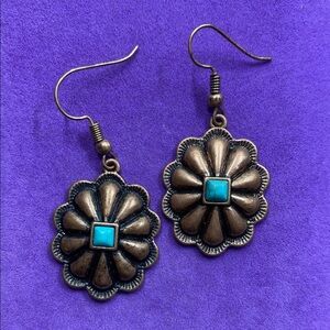 💛 Copper Faux Turquoise Earrings